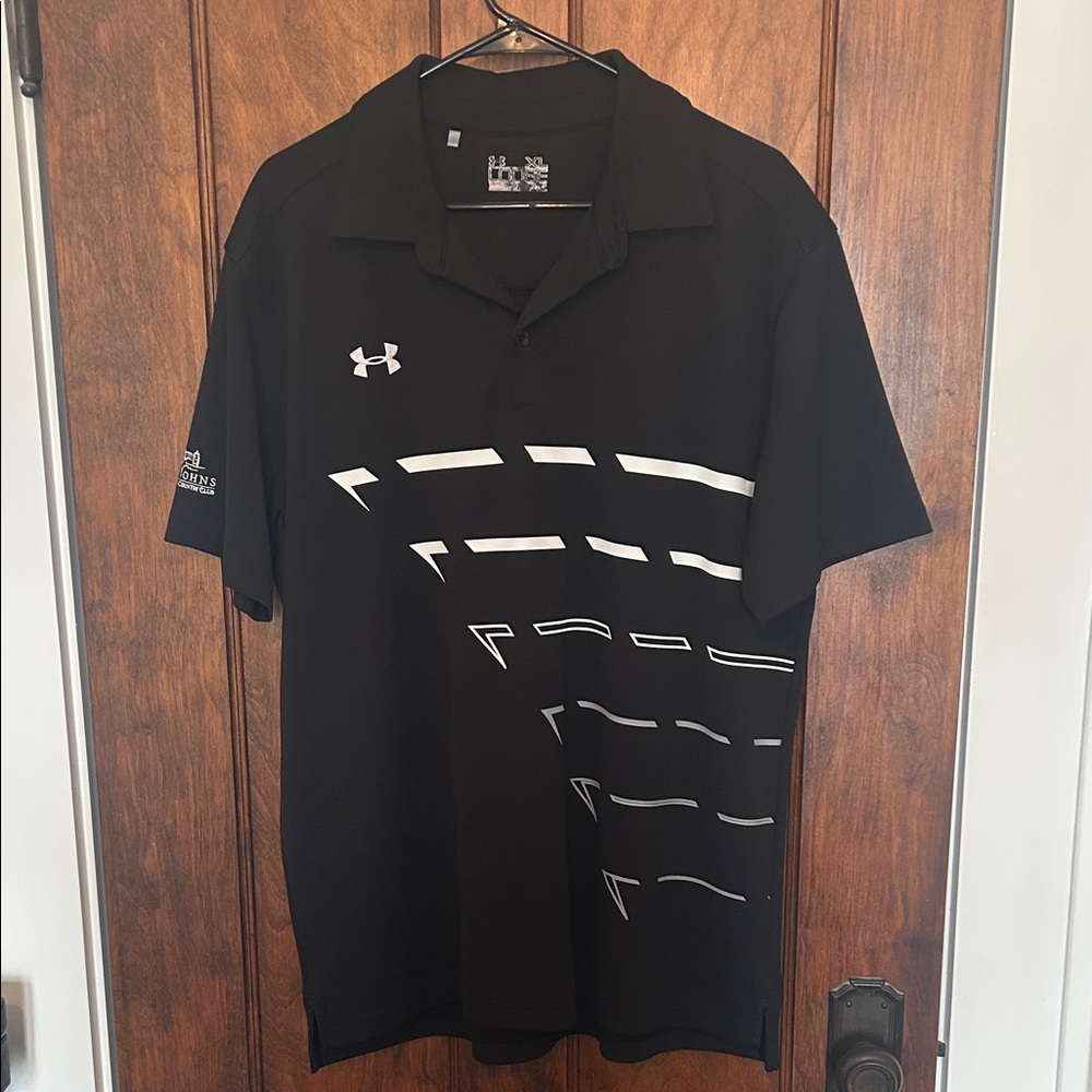 Under Armour Men's Black Polo with White Design